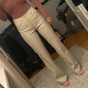 Zara Full Length Faux the 90’s Leather Pants. Cream Size 2. Worn once